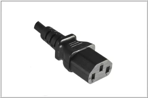 Netzkabel Europa CEE 7/7 90° auf C13, 0,75mm², VDE, schwarz, Länge 1,00m