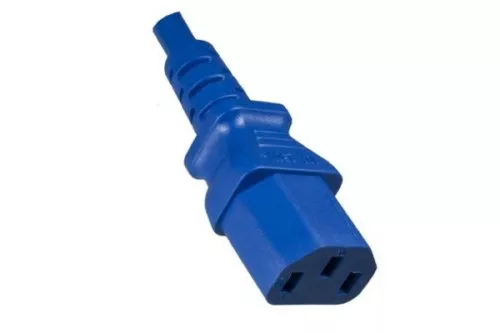 Power cord Europe CEE 7/7 90° to C13, 1mm², VDE, blue, length 5,00m