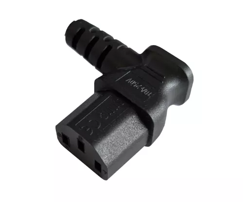 Netzkabel CEE 7/7 90° auf C13 90° rechts, 1mm², VDE, schwarz, Länge 3,00m
