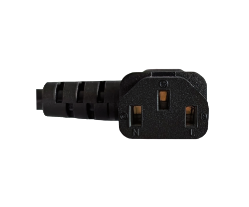 Netzkabel CEE 7/7 90° auf C13 90° rechts, 1mm², VDE, schwarz, Länge 5,00m
