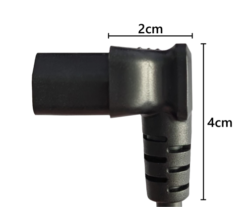 Netzkabel CEE 7/7 90° auf C13 90°, 1mm², VDE, schwarz, Länge 5,00m