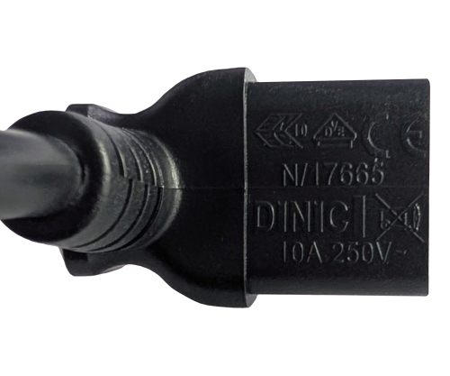 Netzkabel CEE 7/7 90° auf C13 90°, 1mm², VDE, schwarz, Länge 5,00m