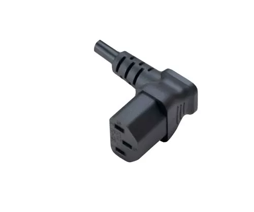 Câble pour appareil froid C13 90° en bas sur C14, 0,75mm², VDE, noir, longueur 0,30m