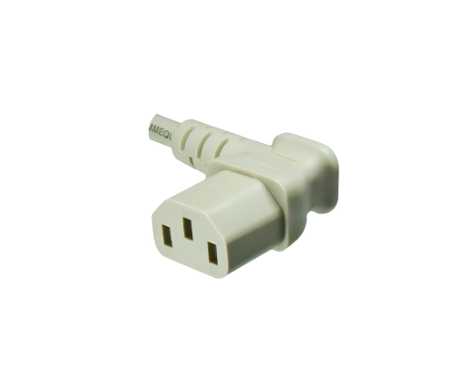 Netzkabel grau Schuko C13 gewinkelt