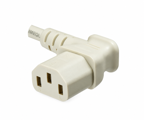 Netzkabel grau Schuko C13 gewinkelt