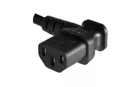 Netzkabel CEE 7/7 90° auf C13 90° links, 1mm², VDE, schwarz, Länge 3,00m