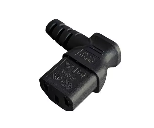 Netzkabel CEE 7/7 90° auf C13 90° links, 1mm², VDE, schwarz, Länge 3,00m