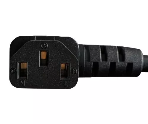 Síťový kabel CEE 7/7 90° na C13 90° vlevo, 1mm², VDE, černý, délka 3,00m