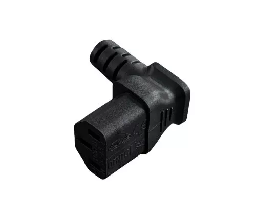 Netzkabel CEE 7/7 90° auf C13 90° u/o, 1mm², VDE, schwarz, Länge 3,00m