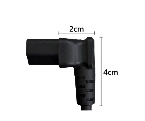 Netzkabel CEE 7/7 90° auf C13 90° u/o, 1mm², VDE, schwarz, Länge 3,00m