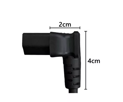 Netzkabel CEE 7/7 90° auf C13 90° u/o, 1mm², VDE, schwarz, Länge 3,00m