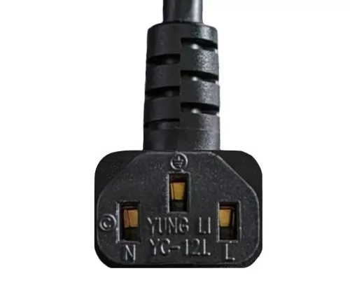 Síťový kabel CEE 7/7 90° na C13 90° u/o, 1mm², VDE, černý, délka 3,00m