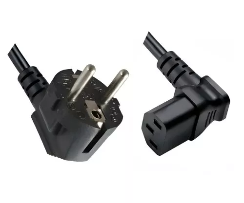 Síťový kabel CEE 7/7 90° na C13 90° u/o, 1mm², VDE, černý, délka 5,00m Síťový kabel CEE 7/7 90° na C13 90° u/o, 1mm², VDE, černý, délka 5,00m