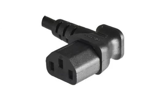 Power cable CEE 7/7 90° to C13 90° right, 0,75mm², VDE, black, length 1,80m