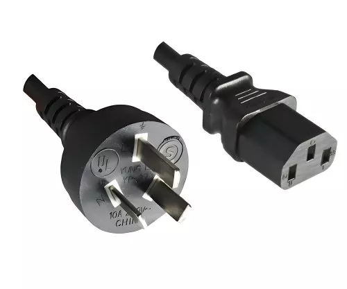 Netzkabel Argentinien Typ I auf C13, 0,75mm², Zulassung: UL de ARG, schwarz, Länge 1,80m Netzkabel Argentinien Typ I auf C13, 0,75mm², Zulassung: UL de ARG, schwarz, Länge 1,80m