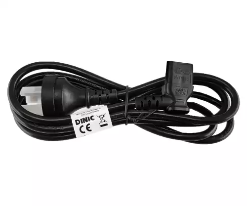 Maitinimo kabelis Australija, I tipo, C13 90°, 0,75 mm², SAA, juodas, 1,80 m ilgio