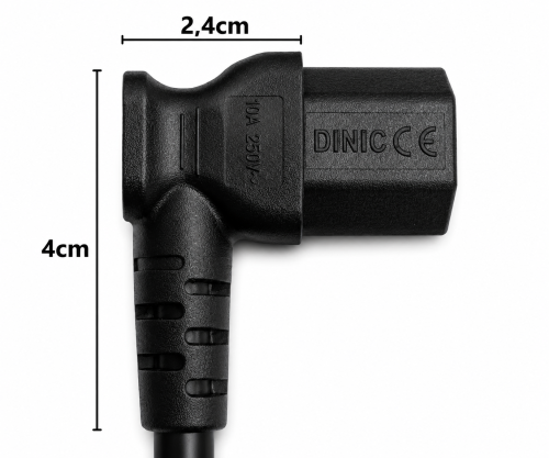 Cablu de alimentare Australia tip I la C13 90°, 0.75mm², SAA, negru, lungime 1.80m