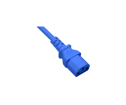 Câble secteur Europe CEE 7/7 90° sur C13, 0,75mm², VDE, bleu, longueur 1,80m
