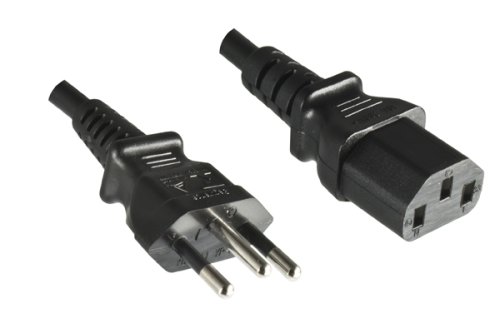 Netzkabel Brasilien Typ N auf C13, 1mm², INMETRO, schwarz, Länge 3,00m