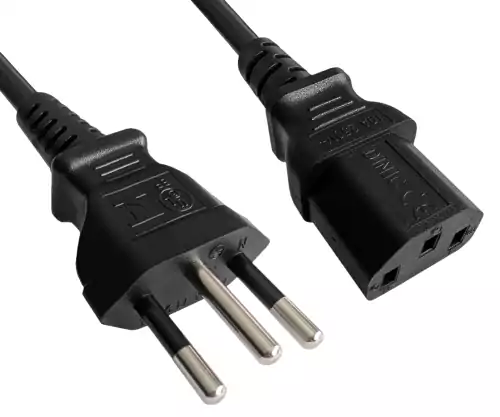 Maitinimo kabelis Brazilijos N-C13 tipo, 0,75 mm², INMETRO, juodas, 1,80 m ilgio