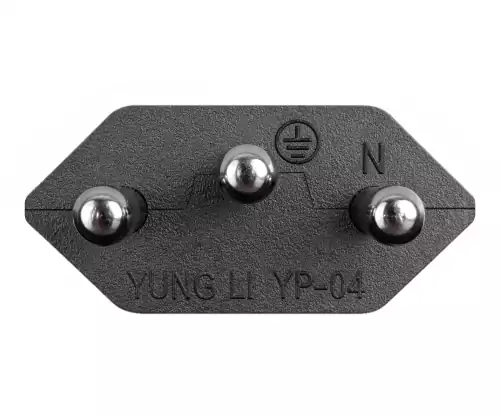 Maitinimo kabelis Brazilijos N-C13 tipo, 0,75 mm², INMETRO, juodas, 1,80 m ilgio