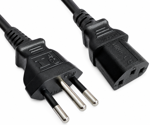 Cablu de alimentare Brazilia tip N la C13, 1mm², INMETRO, negru, lungime 3.00m