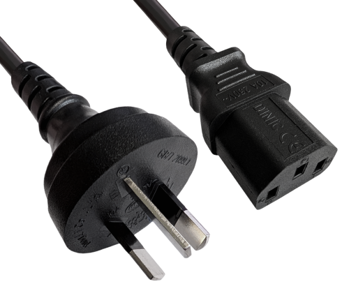 Napájací kábel Čína typ I na C13, 0,75 mm², homologácia: CCC, čierny, dĺžka 1,80 m