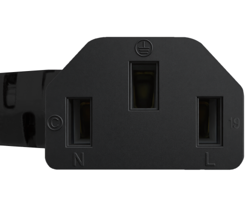 Cabo de rede Dinamarca tipo K 90° para C13 90°, 0,75 mm², aprovações: VDE/DEMKO, preto, comprimento 1,80m