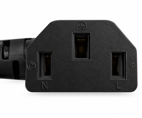 Cablu de rețea Danemarca tip K 90° la C13 90°, 0,75mm², omologări: VDE/DEMKO, negru, lungime 1,80m