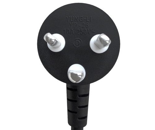 Καλώδιο δικτύου Δανίας τύπου K 90° προς C13, 1mm², έγκριση: DEMKO, μαύρο, μήκος 5.00m