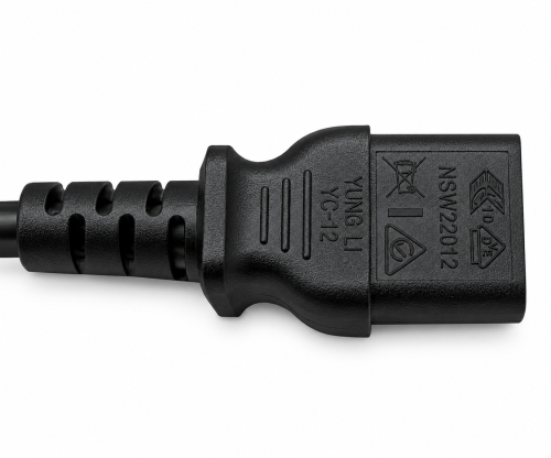 Cablu de rețea Danemarca tip K 90° la C13, 0,75mm², omologări: VDE/DEMKO, negru, lungime 1,80m