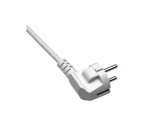 Netzkabel Europa CEE 7/7 90° auf C13, 0,75mm², VDE, grau, Länge 1,80m