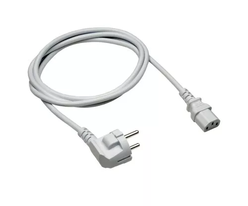 Power cord Europe CEE 7/7 to C13, 0.75mm², 1.8m CEE 7/7 90°/IEC 60320-C13, VDE, gray