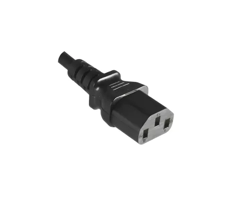 Mains cable India type D to C13, 0.75mm², approval: BIS, black, length 5.00m