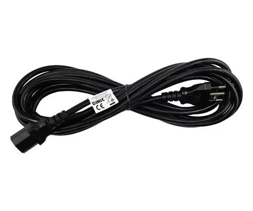 Võrgukaabel Itaalia tüüp L kuni C13, 1mm², tüübikinnitus: IMQ, must, pikkus 5,00m.