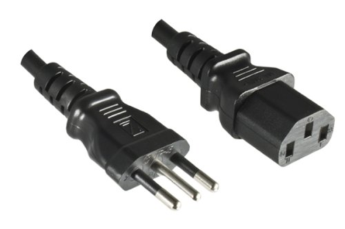 Power cable Italy type L to C13, 0,75mm², approval: IMQ, black, length 1.80m