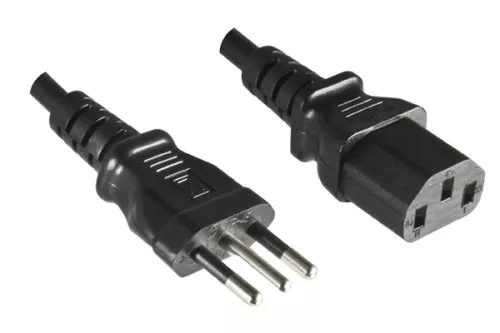 Power cable Italy type L to C13, 0,75mm², approval: IMQ, black, length 1.80m