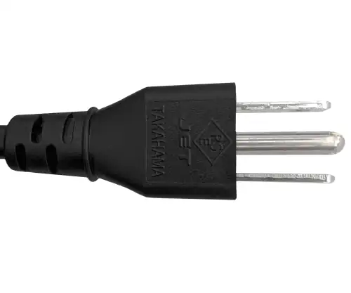 Netkabel Japan type B naar C13 90°, 0,75mm², goedkeuringen: JET/PSE, VCTF, zwart, lengte 1,80m