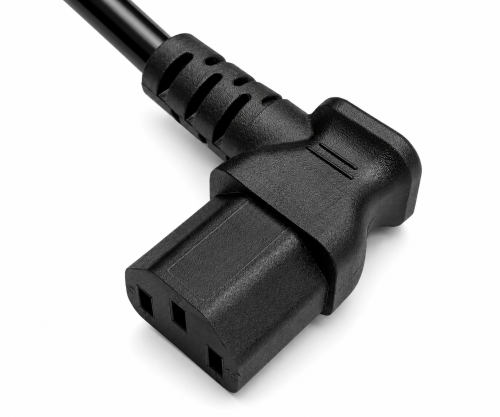 Καλώδιο δικτύου Ιαπωνίας τύπου B σε C13 90°, 0,75mm², εγκρίσεις: μαύρου χρώματος, μήκους 1,80m