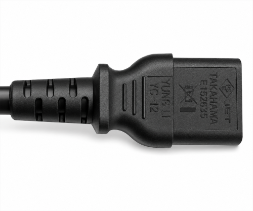 Netzkabel HYBRID Japan/Amerika USA Typ B auf C13, AWG18, VCTF/SJT, Zulassungen: PSE/JET/UL, schwarz, Länge 1,80m