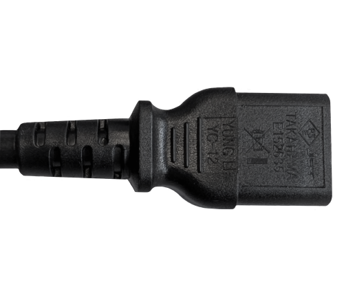 Cabo de rede eléctrica HYBRID Japão/América EUA tipo B para C13, AWG18, VCTF/SJT, aprovações: PSE/JET/UL, preto, comprimento 1,80m