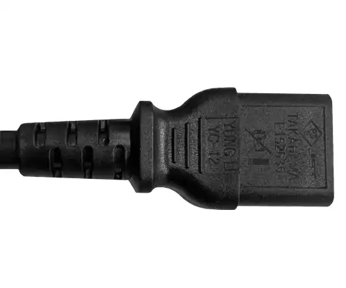 Cabo de rede eléctrica HYBRID Japão/América EUA tipo B para C13, AWG18, VCTF/SJT, aprovações: PSE/JET/UL, preto, comprimento 1,80m