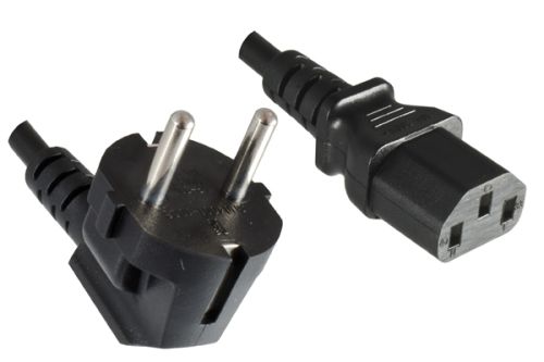 Hálózati kábel Korea típus CEE 7/4 C13-ra, 1mm², jóváhagyás: KTL, fekete, hossza 5.00m