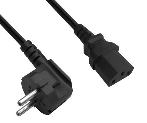 Netkabel Korea type CEE 7/4 naar C13, 1mm², goedkeuring: KTL, zwart, lengte 5,00m