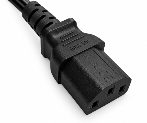 Verkkokaapeli Korea tyyppi CEE 7/4 - C13, 1mm², hyväksyntä: KTL, musta, pituus 5.00m.