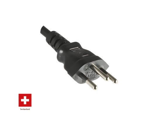 Netzkabel für die Schweiz auf C13 90° abgewinkelt