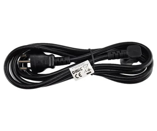 Cablu de rețea Elveția tip J (parțial izolat) la C13 90°, 1mm², omologare: SEV, negru, lungime 3.00m