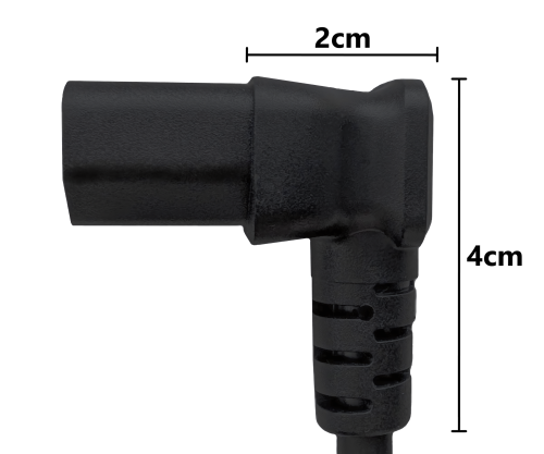 Мрежов кабел England UK тип G 10A към C13 90°, 0,75 mm², одобрен: ASTA / SASO /HK и Singapore SM, черен, дължина 1,80 m