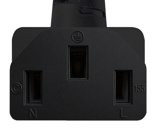 Мрежов кабел England UK тип G 10A към C13 90°, 0,75 mm², одобрен: ASTA / SASO /HK и Singapore SM, черен, дължина 1,80 m