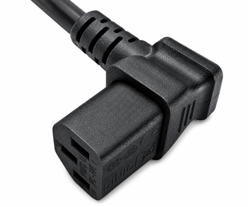 Καλώδιο δικτύου Αγγλίας τύπου G 10A σε C13 90°, 0.75mm², εγκεκριμένο: ASTA / SASO /HK και Singapore SM, μαύρο, μήκος 1.80m